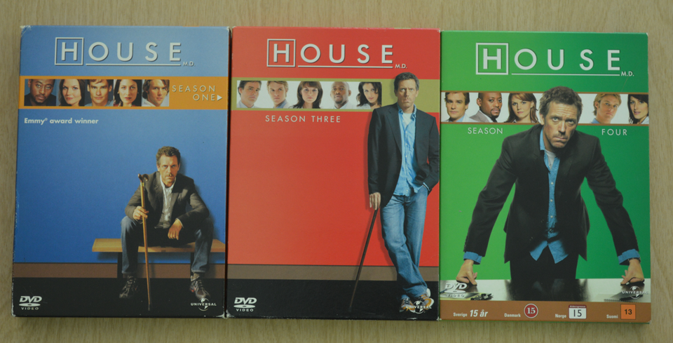 House sæson 1-2-3, DVD, TV-serier