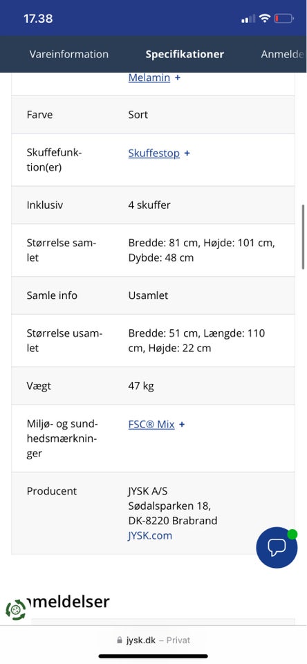 Kommode, b: 81 d: 48 h: 101