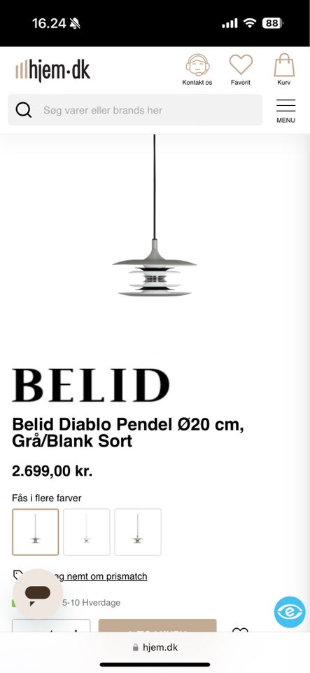 LED, Diablo pendel ø20 grå