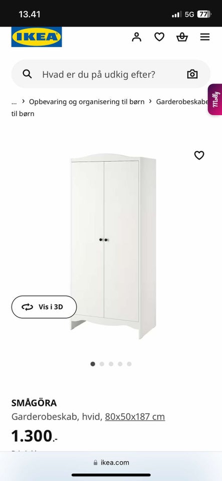 Garderobeskab, IKEA, b: 80 d: 50 h: