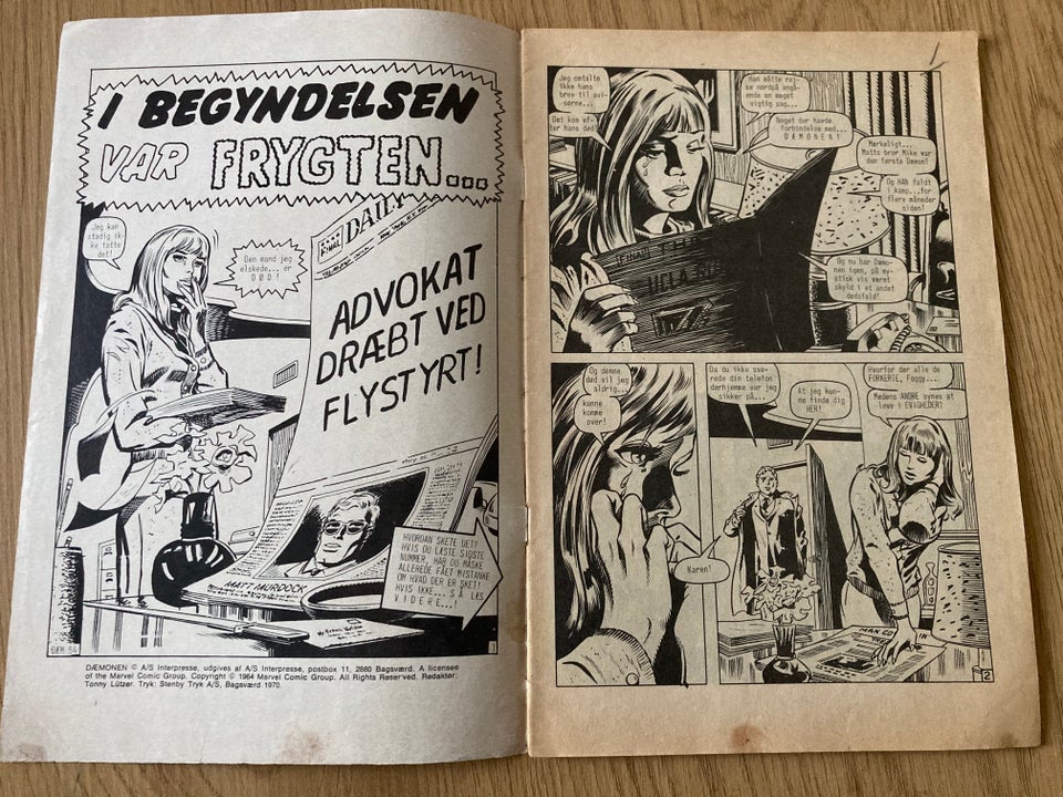 Dæmonen 1970 Nr. 54, Marvel, Blad