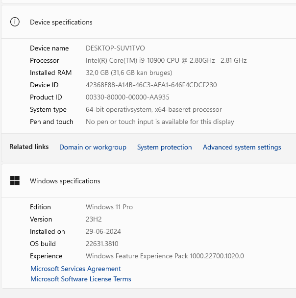 Intel Core™ i9-10900CPU 28 - 52