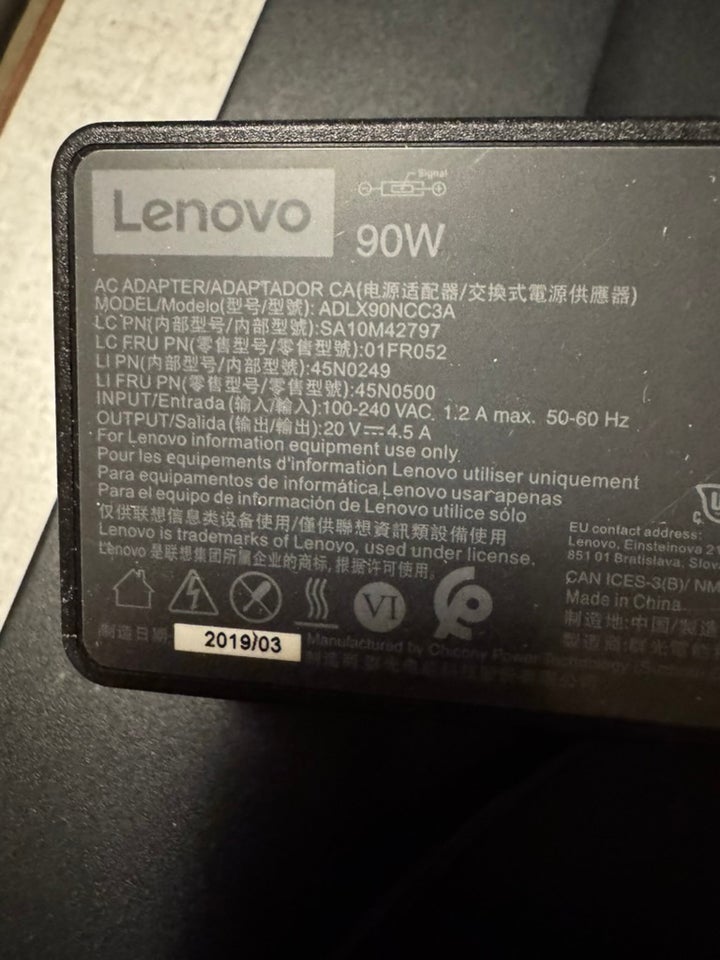 Oplader, Lenovo, Perfekt