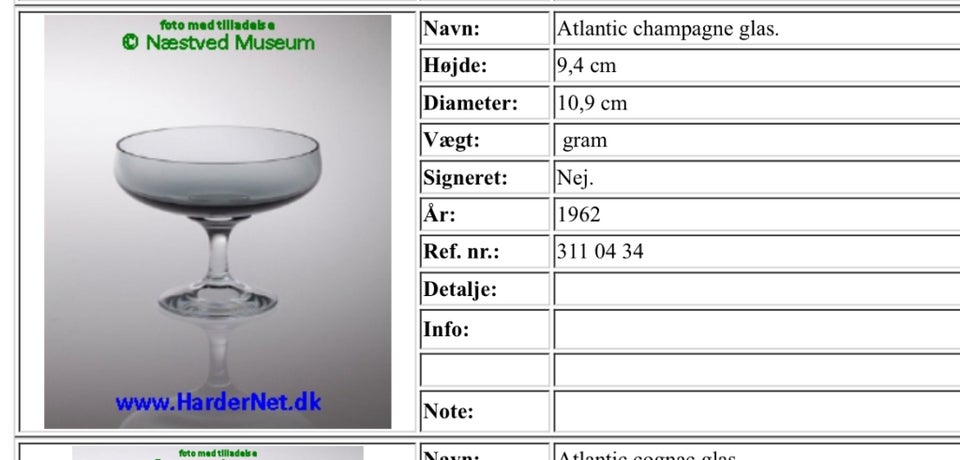 Glas Champagneglas Atlantis