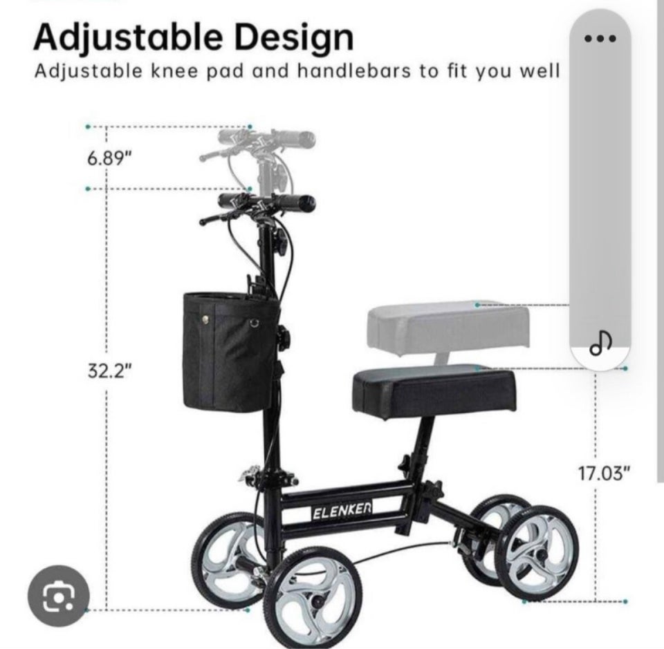 Rollator, Elenker knærollator