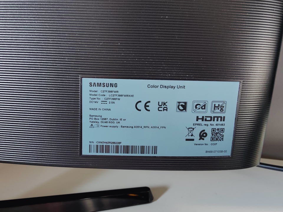 Samsung, C27F398FWR, 27 tommer