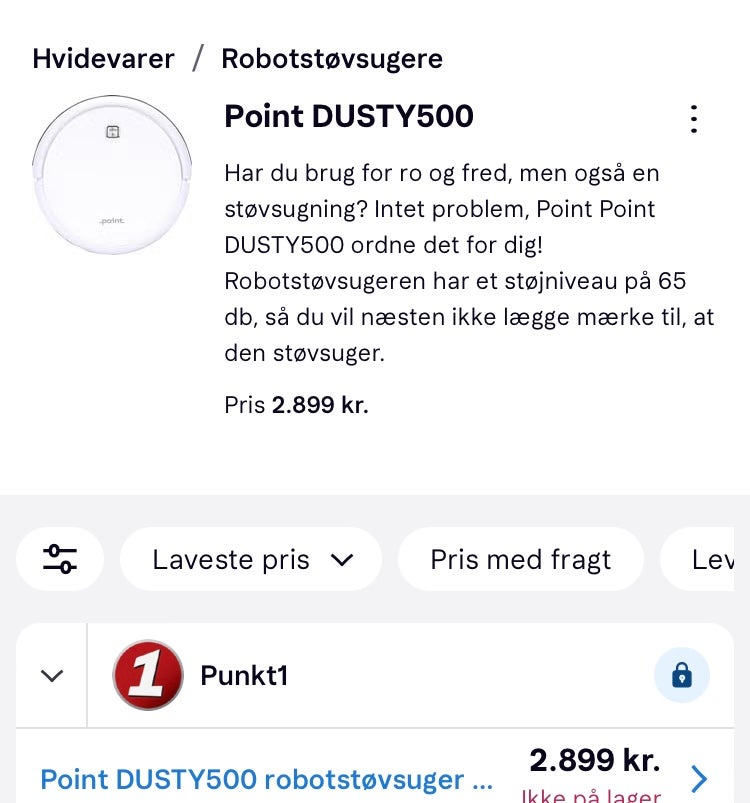 Robotstøvsuger Point Dusty500