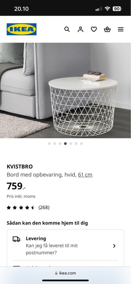 Sofabord, Ikea, b: 61