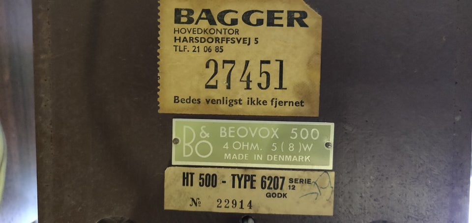 Højttaler, Bang  Olufsen, Beovox