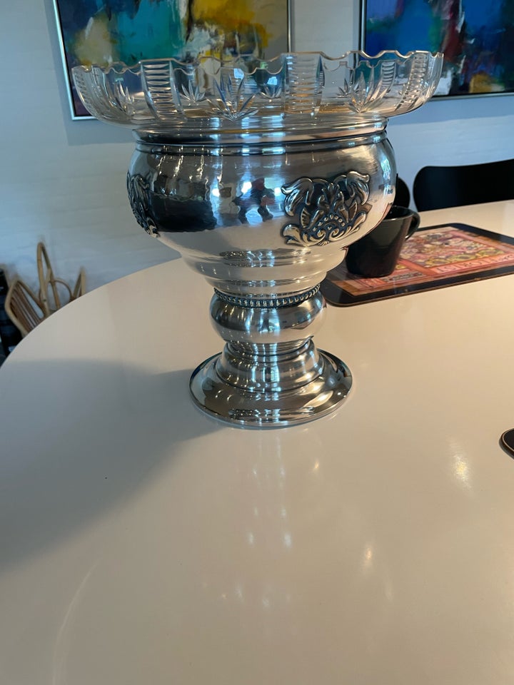 Vintage bowle i pletsølv Ukendt