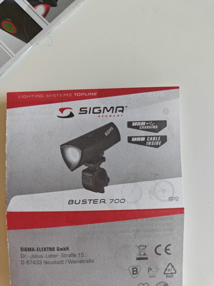 Cykellygter Sigma Buster 700