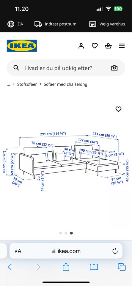 Tilbehør til sofa, stof, 4 pers.