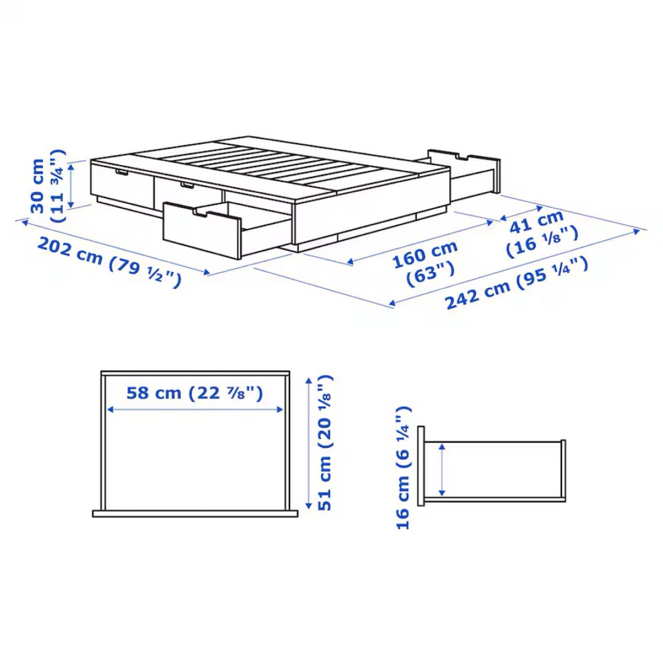 Dobbeltseng Ikea b: 160 l: 200 h: