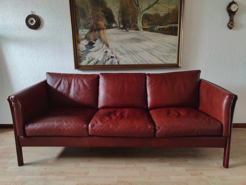 Sofa, læder, 3 pers.