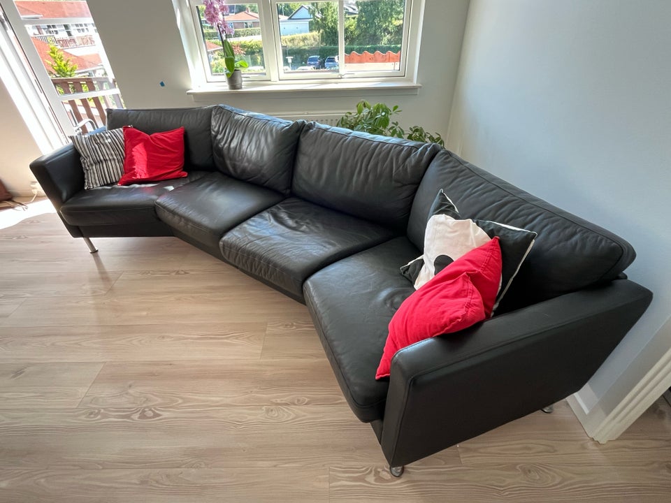 Sofa, læder, 4 pers.