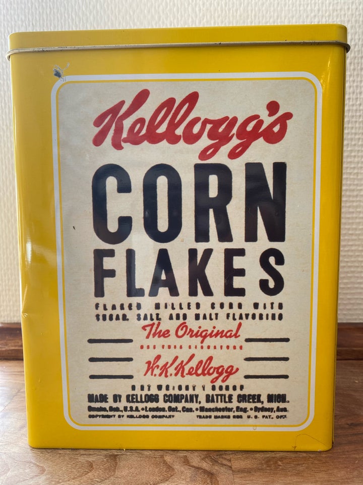 Dåser, Vintage KELLOGG’s gul dåse