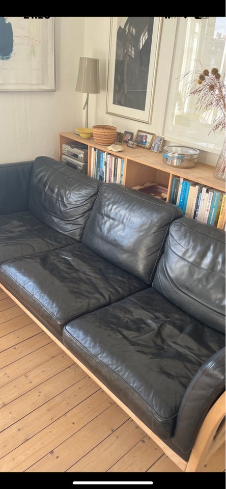 Sofa, læder, 3 pers.