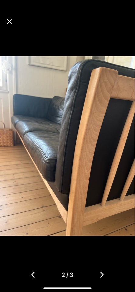 Sofa, læder, 3 pers.