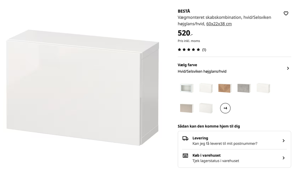 Hængeskab, IKEA, b: 60 d: 22 h: 68