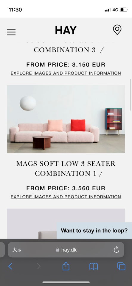 Sofa uld 3 pers