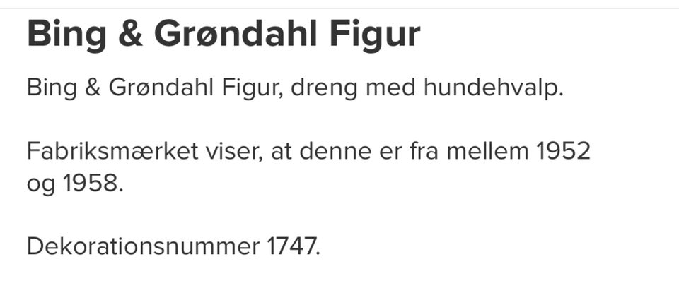 Figur Dreng med hund BG 1952