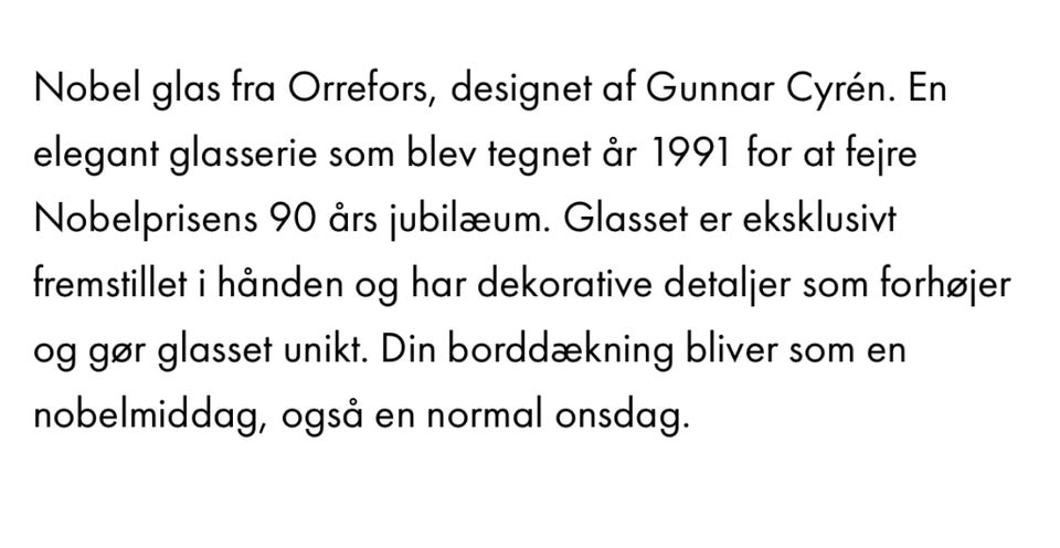 Glas Orrefors Nobel 90års