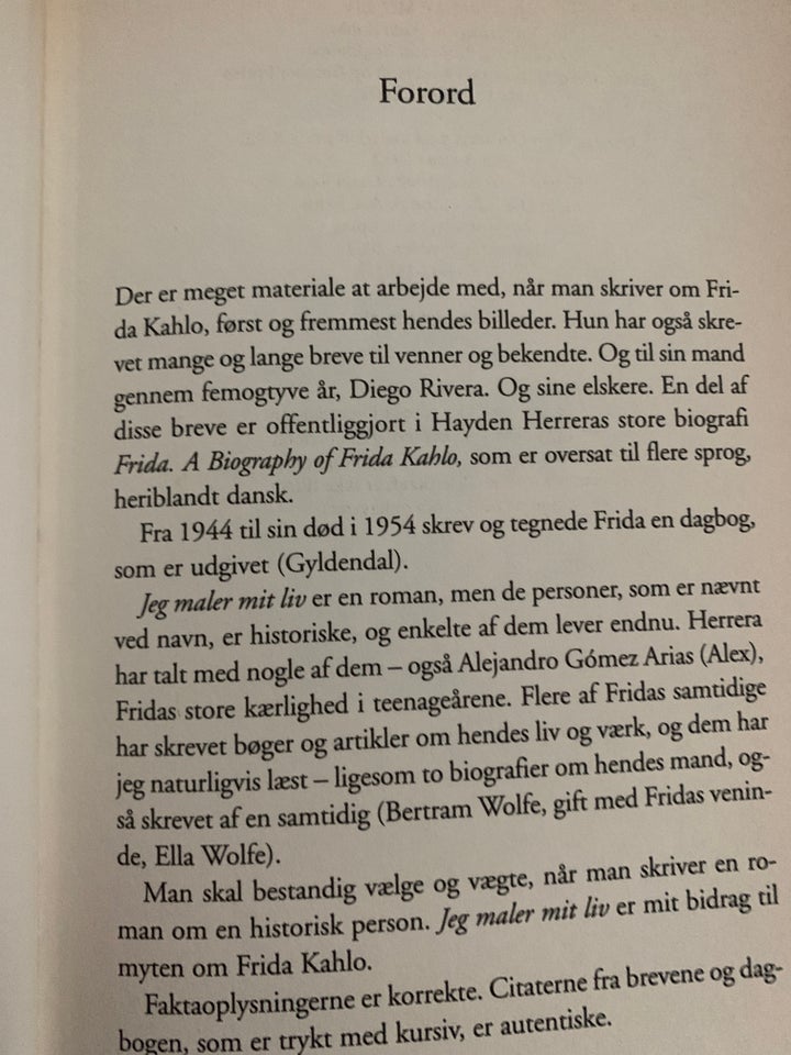 JEG MALER MIT LIV, en roman om Frida