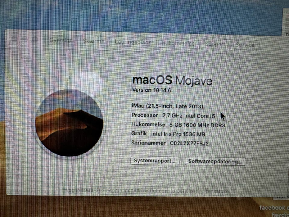 iMac 215” late 2013 27 GHz Intel