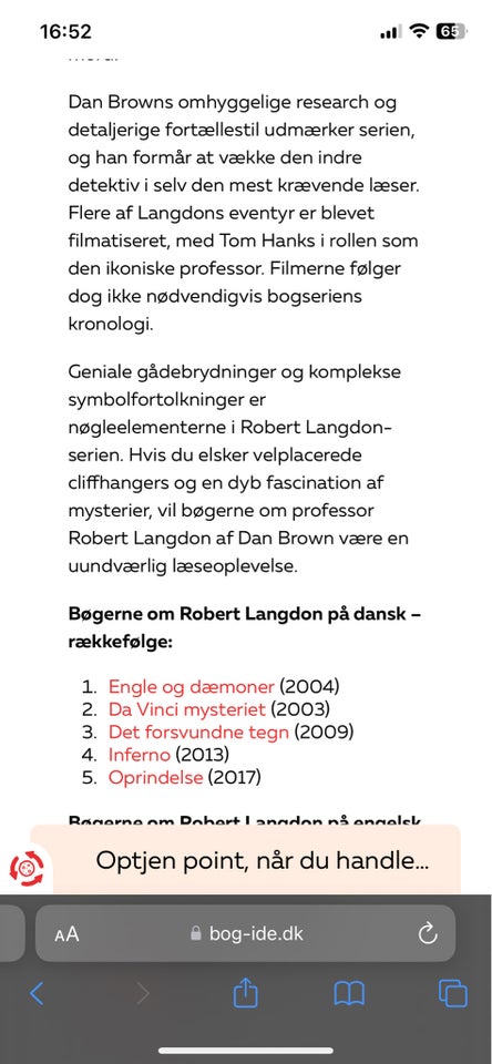 Robert Langdon serien, Dan Brown,