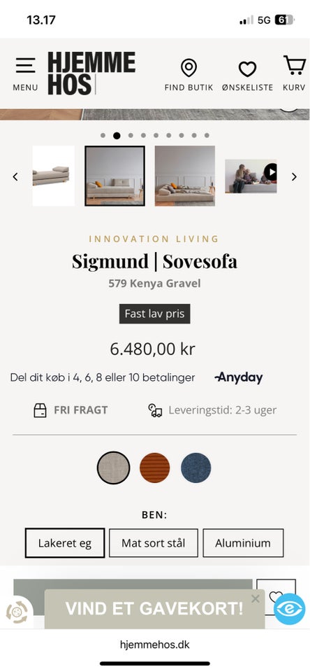 Sovesofa, Sigmund sovesofa