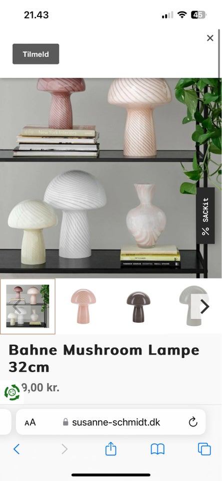 Anden bordlampe, Mushroom Bahne