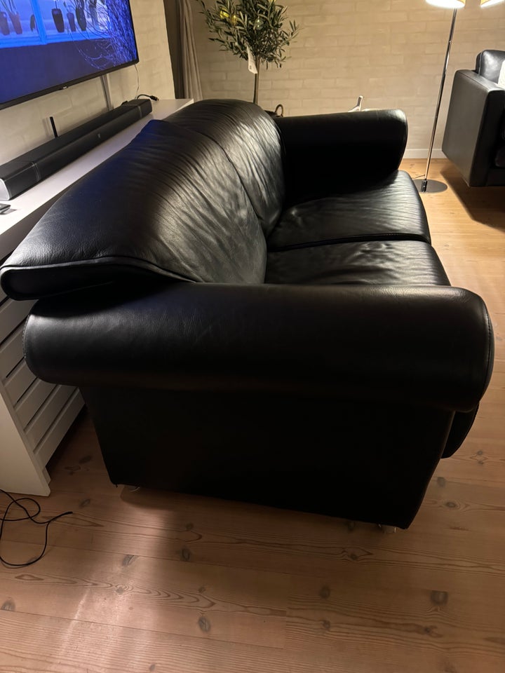 Sofa, læder, 3 pers.