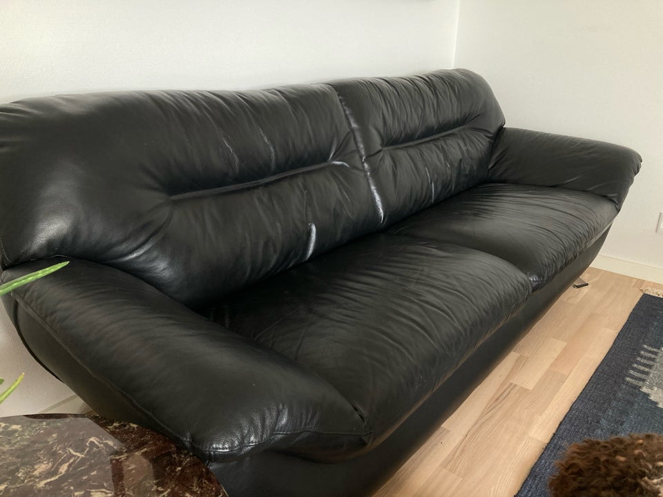 Sofa, læder, 4 pers.