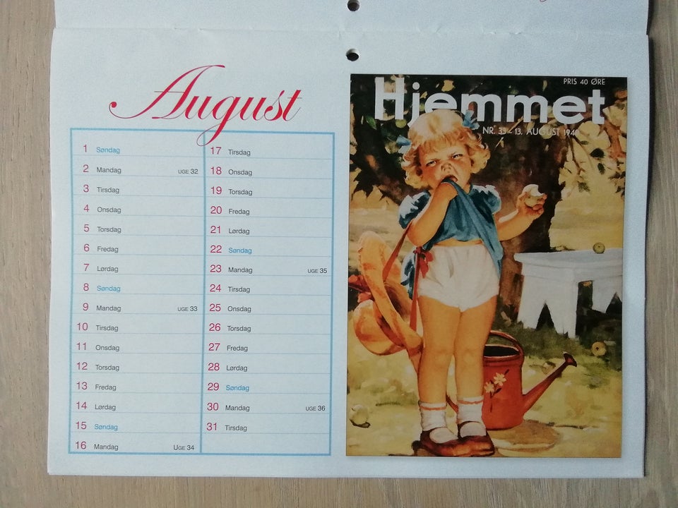 Andre samleobjekter Kalender