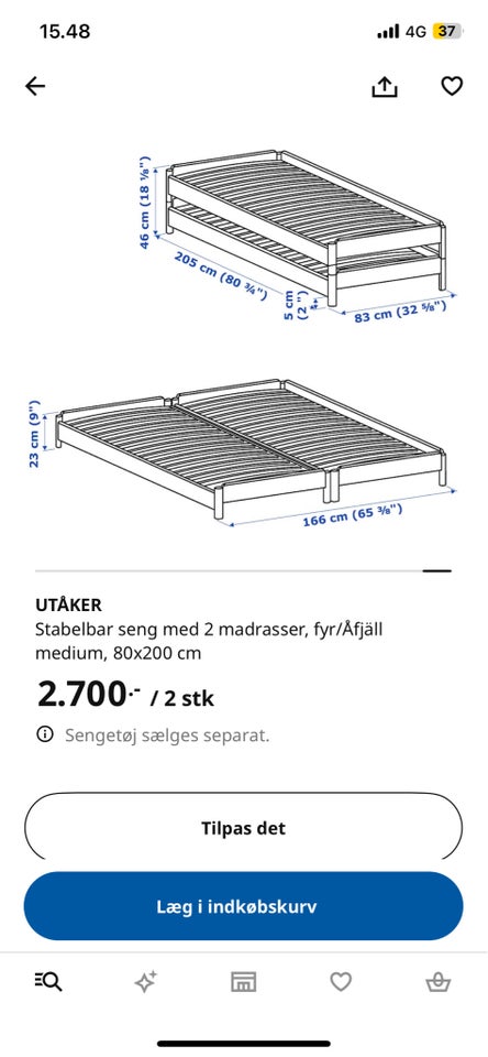 Enkeltseng, ikea