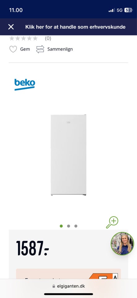 Køle/svaleskab, Beko, 198 liter h: