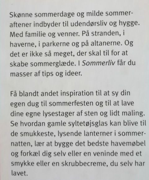 Sommerliv-tip og ideer, emne: