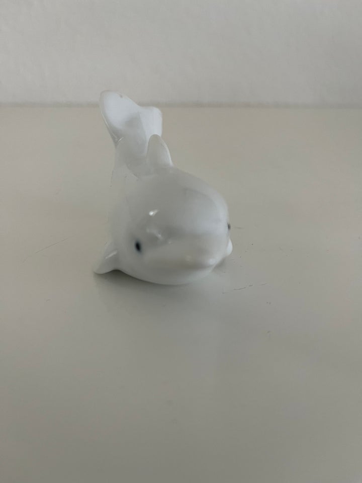 Fin porcelæns delfin, 9 cm