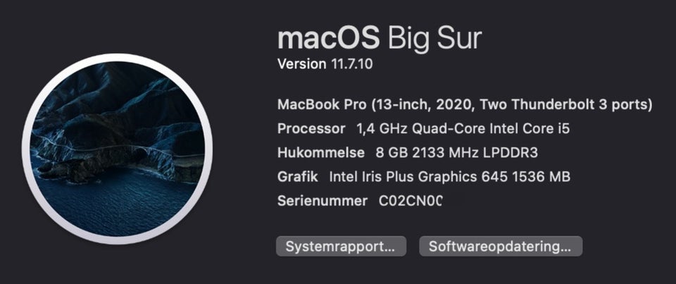 MacBook Pro, A2289, 1.4 turbo 3.9