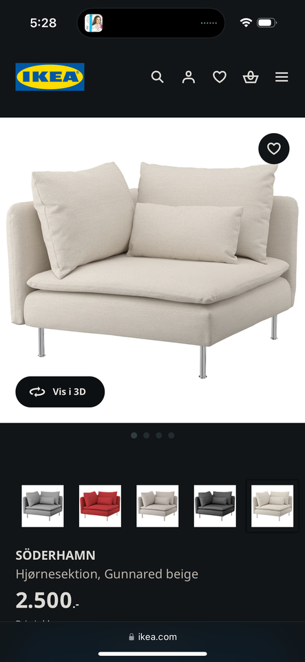 Sofa, stof