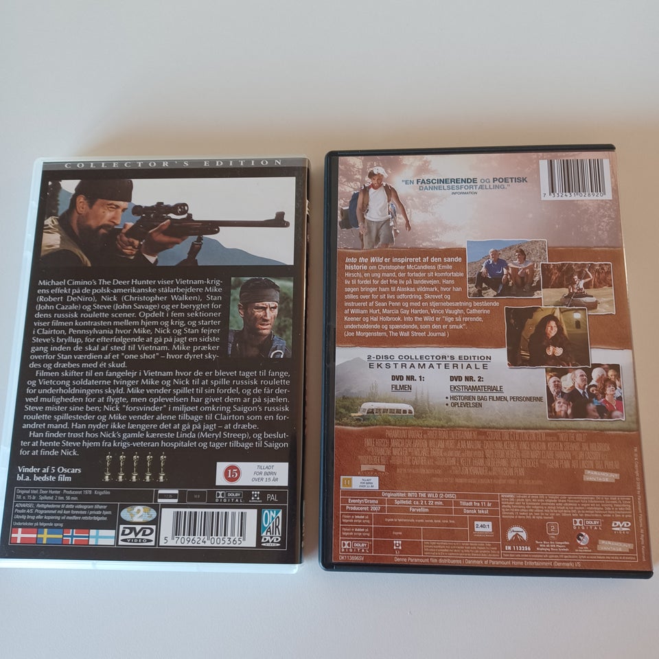 Deer Hunter og Into the Wild, DVD,