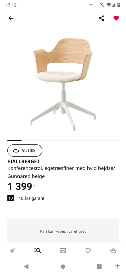 Kontorstol IKEA FJÄLLBERGET