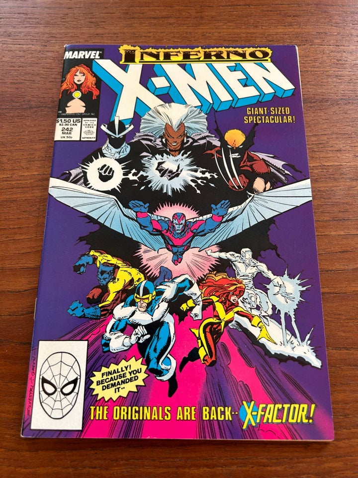 Solgt Uncanny X-men 242 1989, Stan