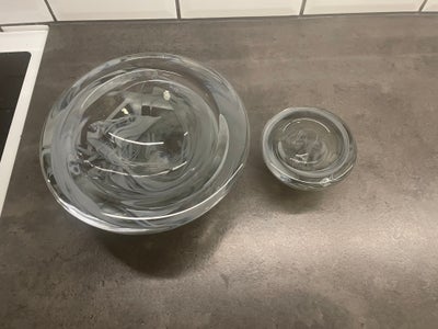 Glas Stor skål og fyrfadsstage