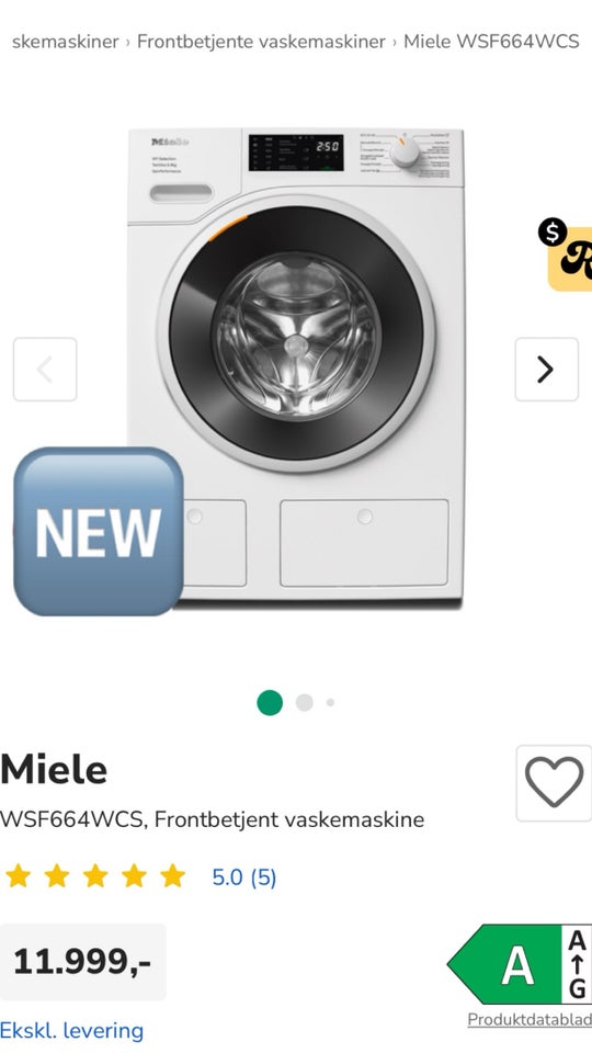 Miele vaskemaskine WSF664WCS