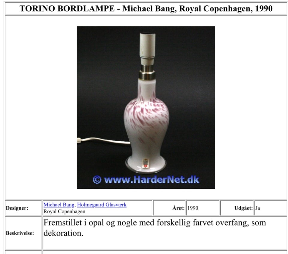 Anden bordlampe Royal Copenhagen