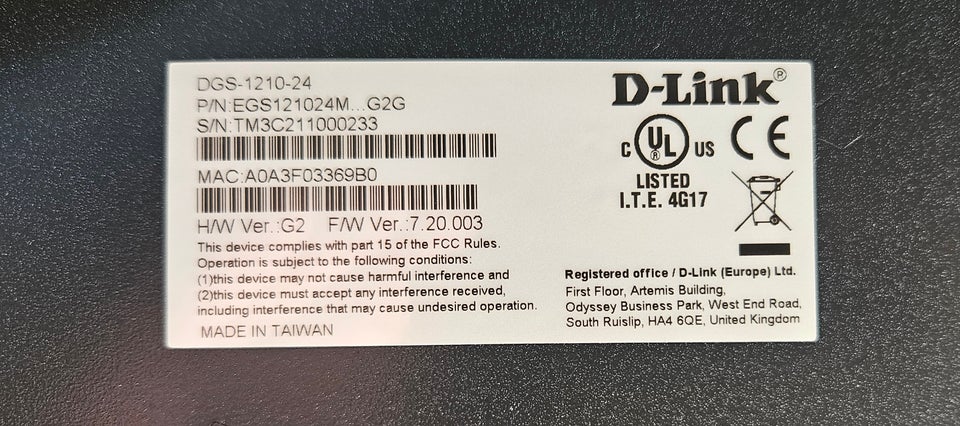 Switch, D-Link DGS-1210-24