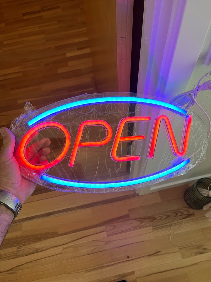 LED neon OPEN skilt