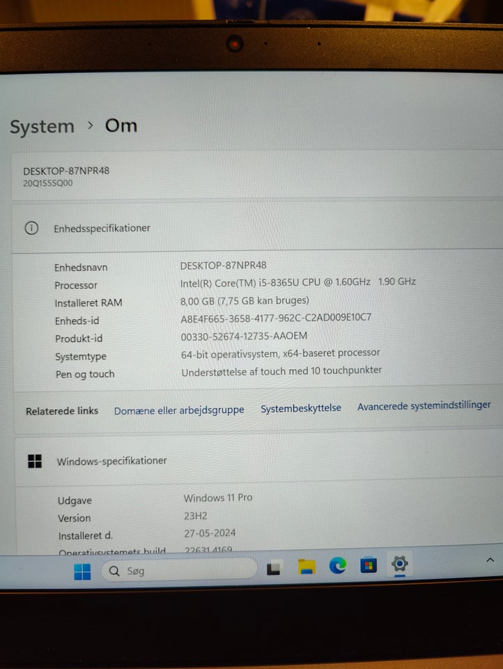 Lenovo X390, 4.10 GHz, 8 GB ram