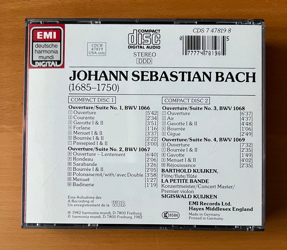 J.S. Bach: 4 Ouverturen/Suites BWV